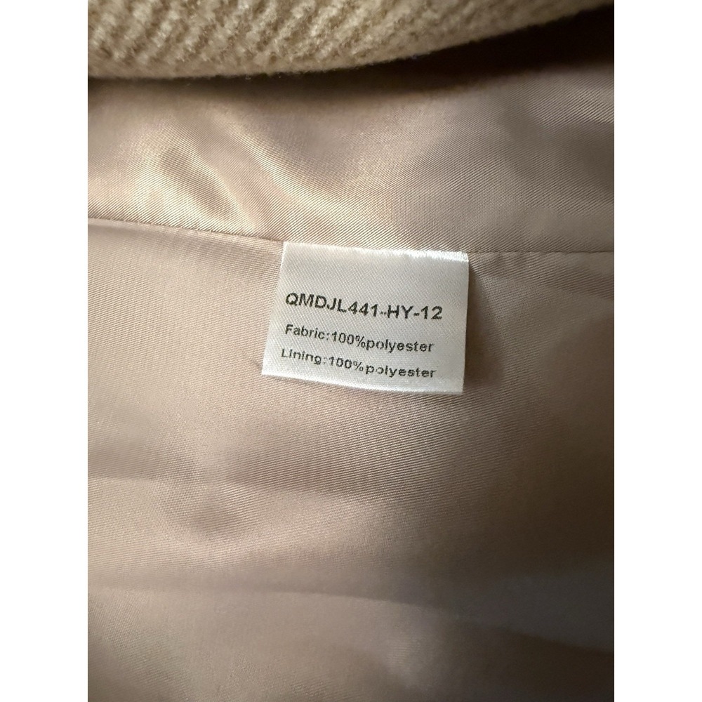 Chouyatou Blazer Jackets Womens Medium Tan Herringbone Long Sleeve Open Front - Picture 4 of 14
